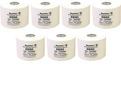 

Royaltec 70X48MM Barcode Label Set of 7 Self-adhesive Paper Label(White)