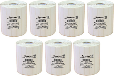 

Royaltec 25X15MM Barcode Label Set of 7 Self-adhesive Paper Label(White)