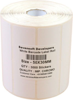 

Sevensoft Developers 50X30MM Barcode Label (2X1.2 INCH) Self-adhesive Paper Label(White)