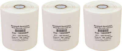 

Sevensoft Developers 100X50MM Barcode Label Set of 3 Self-adhesive Paper Label(White)