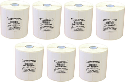 

Sevensoft Developers 50X25MM Barcode Label Set of 7 Self-adhesive Paper Label(White)
