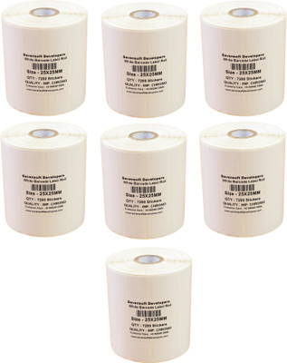 

Sevensoft Developers 25X25MM Barcode Label Set of 7 Self-adhesive Paper Label(White)