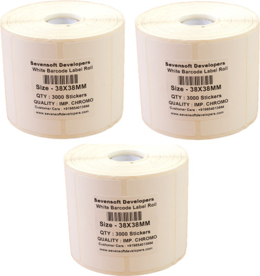 

Sevensoft Developers 38X38MM Barcode Label Set of 3 Self-adhesive Paper Label(White)