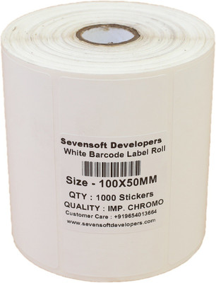 

Sevensoft Developers 100X50MM Barcode Label (4X2 INCH) Self-adhesive Paper Label(White)