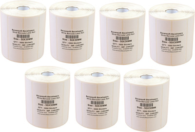 

Sevensoft Developers 50X30MM Barcode Label Set of 7 Self-adhesive Paper Label(White)