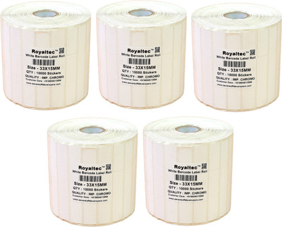 

Royaltec 33X15MM Barcode Label Set of 5 Self-adhesive Paper Label(White)