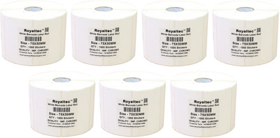 

Royaltec 75X50MM Barcode Label Set of 7 Self-adhesive Paper Label(White)