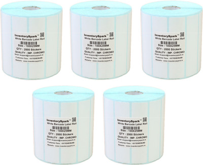 

InventorySpark 100X25MM Barcode Label Pack of 5 Self-adhesive Paper Label(White)