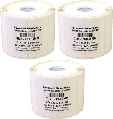 

Sevensoft Developers 70X35MM Barcode Label Set of 3 Self-adhesive Paper Label(White)