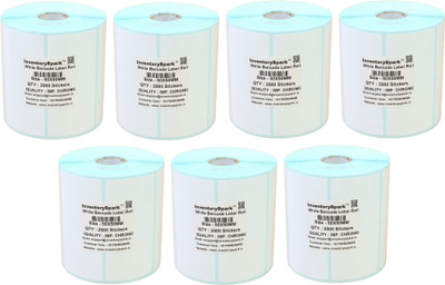 

InventorySpark 50X50MM Barcode Label Roll Set of 7 Self-adhesive Paper Label(White)