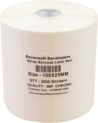 

Sevensoft Developers 100X25MM Barcode Label (4X1 INCH) Self-adhesive Paper Label(White)