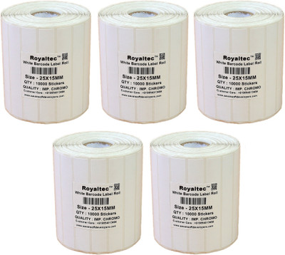 

Royaltec 25X15MM Barcode Label Set of 5 Self-adhesive Paper Label(White)