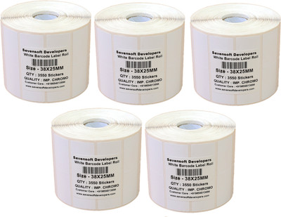 

Sevensoft Developers SD 38X25MM Barcode Label Set of 5 Self-adhesive Paper Label(White)