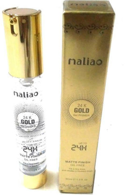 Malio Original High quality face & neck Gold Gel Primer for perfact base 24 hours Oil free Matte finish ( Transparant) Primer - 30 ml(Transprent)
