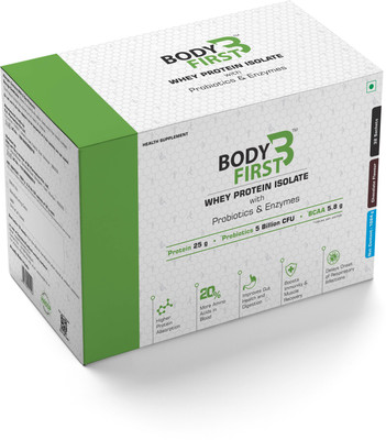 

BodyFirst Whey Protein Powder (Isolate) with Probiotics and Enzymes Whey Protein(1 kg, Chocolate)