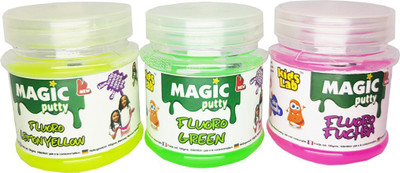 

KidsLab Magic Putty Fuschia, Lemon Yellow ,Green 300gms (pack of 3 x 100gms) Multicolor Putty Toy