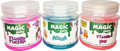 

KidsLab Magic Putty Fuschia, Pink,Aqua 300gms (pack of 3 x 100gms) Multicolor Putty Toy