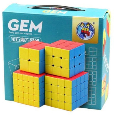 

Smartcraft Cube Gift Set, Shengshou Gem 4 Magic Cubes Bundle - 2x2, 3x3, 4x4, 5x5 Stickerless Cube Gift Set (4 Pcs)(4 Pieces)