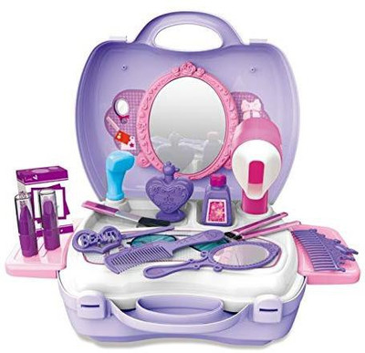 

Sunshine Gifting Carry Along Beauty Set Toy with Briefcase, Accessories, Purple