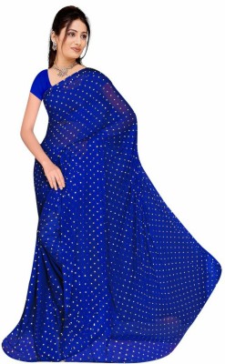 Stylish Sarees Self Design Bollywood Chiffon Saree(Dark Blue)
