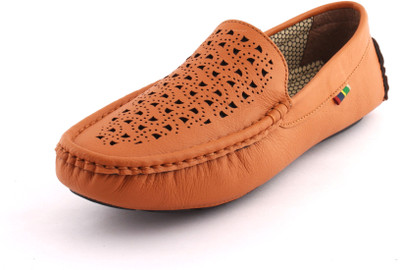 

MONCA Leather Loafers Shoes For Men Bellies For Men(Brown