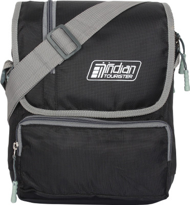 

Indian Tourister Boys & Girls Formal Black Nylon, PU, Fabric Sling Bag
