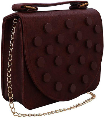 

BUY FOR CHANGE LLP Women Casual, Formal, Evening/Party Brown PU Sling Bag