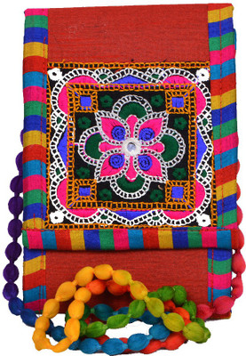 

KRISHNA HANDLOOM Girls Casual Maroon Cotton Sling Bag