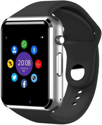 

MUSTTALK Bluetooth Smartwatch with Camera/Sim & SD Card Slot/Calling Function/Touch Screen for Ifnx_ Hot S3 Silver Smartwatch(Black Strap Free Size)