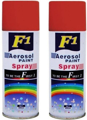 F1 Aerosol combo Red Spray Paint 500 ml(Pack of 2)