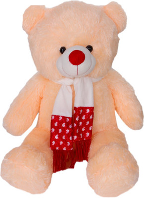 

ToynJoy 3 Feet Beautiful Peach Teddy Bear Stuffed Toy with Muffler - 35 inch(Peach)