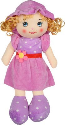 

ToynJoy 2 Feet Cute Dotted Dress Smiling Purple Doll for Baby - 60 cm(Purple)