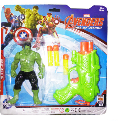 

TALKING GANESHA Air Gun with Sponge bullets & Action Figure with Lights - Hulk(Multicolor)