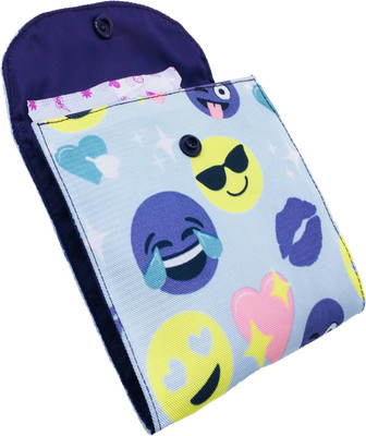 

Meher Collection Cosmetic Pouch(Multicolor, Purple), Purple button;purple lining;smiley print