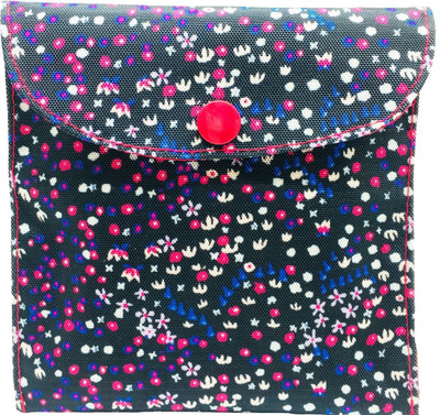 

Meher Collection Cosmetic Pouch(Multicolor, Pink), Confetti print;pink button;pink lining