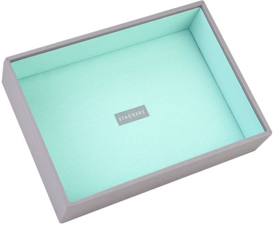 

Howards STACKERS Dove Grey Mini Deep section Stacker Jewellery Box Mint Green Lining Jewellery Vanity Box(Green)