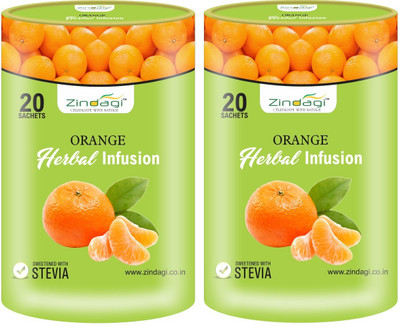 

Zindagi Orange Herbal Infusion - Sugarfree Tea Sachets - Natural Health Drink With Stevia(20 g)