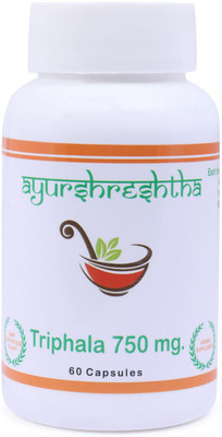 

Ayurshreshtha Trifla combination of Amla ,Haritaki,Bibhitaki Capsules for Boost immunity/Weight Loss 750mg(60 No)
