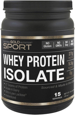 

California Gold Nutrition CGN, Whey Protein Isolate, Instantized, Ultra-Low Lactose, Unflavored, 1 lb, 16 oz (454 g) CGN-01064(454 g)
