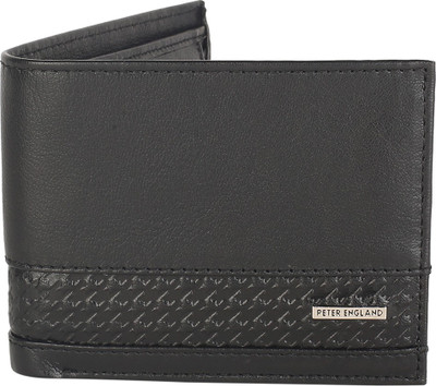 

Peter England Men Casual Black Genuine Leather Wallet(4 Card Slots)