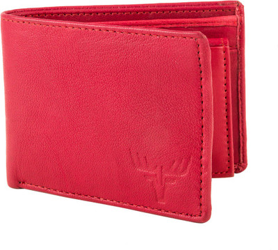 

Accezory Men Red Genuine Leather Wallet(6 Card Slots)