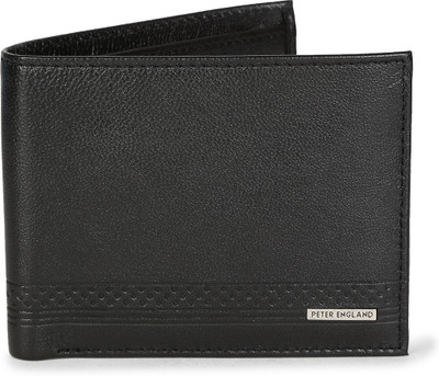 

Peter England Men Casual Black Genuine Leather Wallet(4 Card Slots)