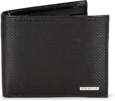 

Peter England Men Casual Black Genuine Leather Wallet(4 Card Slots)