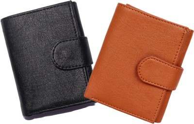 

FERRET Men Casual Tan, Black Genuine Leather, Artificial Leather Wallet(8 Card Slots), Black;tan