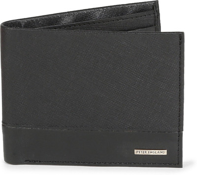 

Peter England Men Formal Black Genuine Leather Wallet(4 Card Slots)