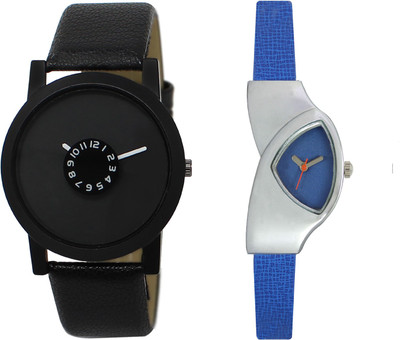 

Shocknshop LR25_208 Designer Analog Leather and Chain Strap Couple Watch - For Men & Women