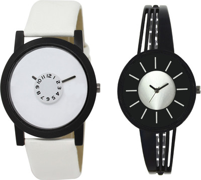 

Shocknshop LR26_212 Designer Analog Leather and Chain Strap Couple Watch - For Men & Women