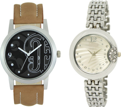 

Shocknshop LR14_227 Designer Analog Chain Strap Couple Watch - For Men & Women