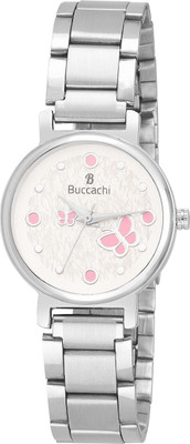 

buccachi B-L1003-WT-CH (1) White Dial Watches Water Resistant Silver Color Strap Watches for Women/Ladies/Girls Watch - For Women