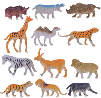 

Apurbas 2 Inch Mini Wild Animal Pack of 12(Multicolor)